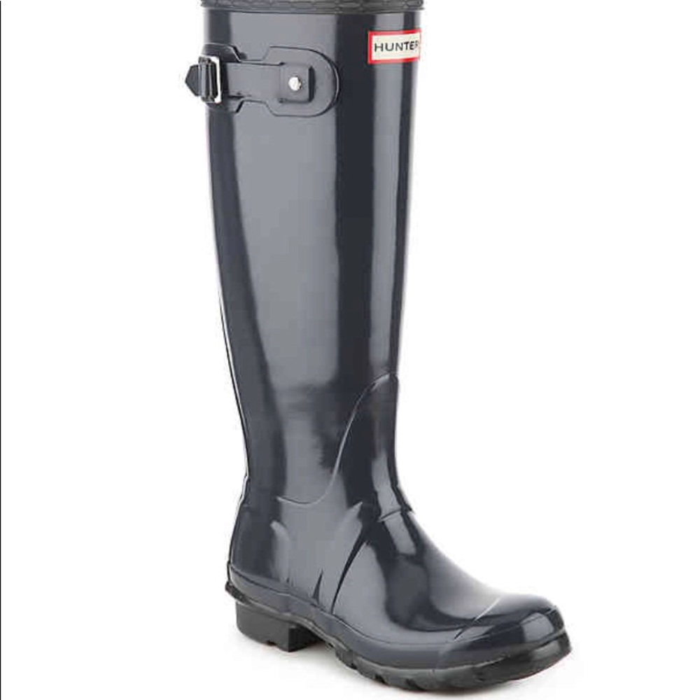 HUNTER ORIGINAL SLATE GREY TALL GLOSS RAIN BOOT